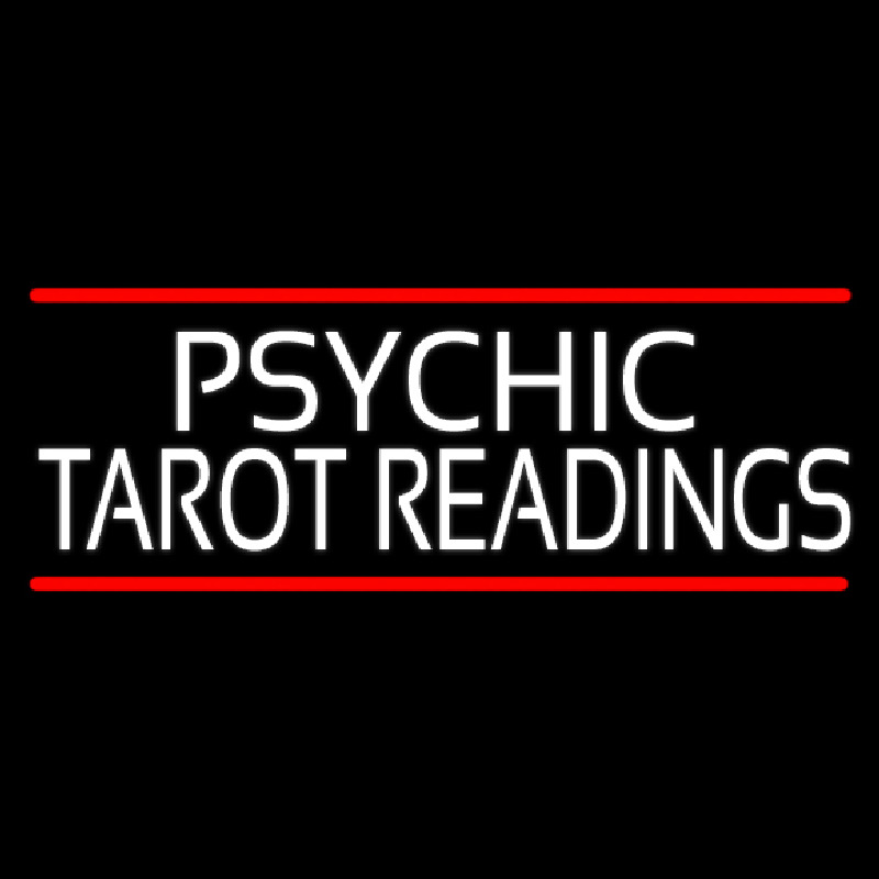 Psychic Tarot Readings Block With Red Line Neonkyltti