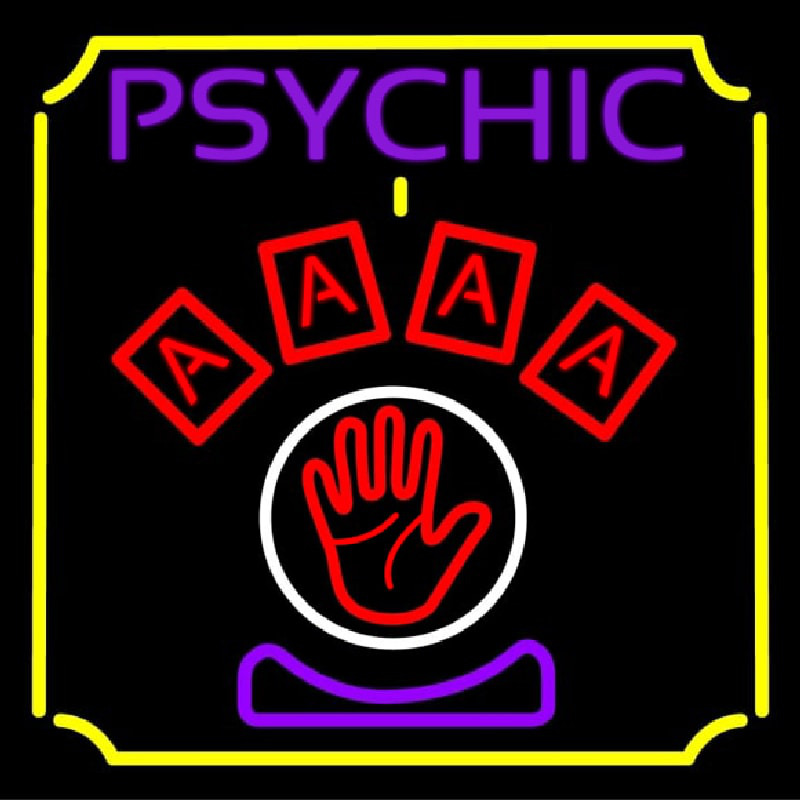 Psychic With Hand Neonkyltti