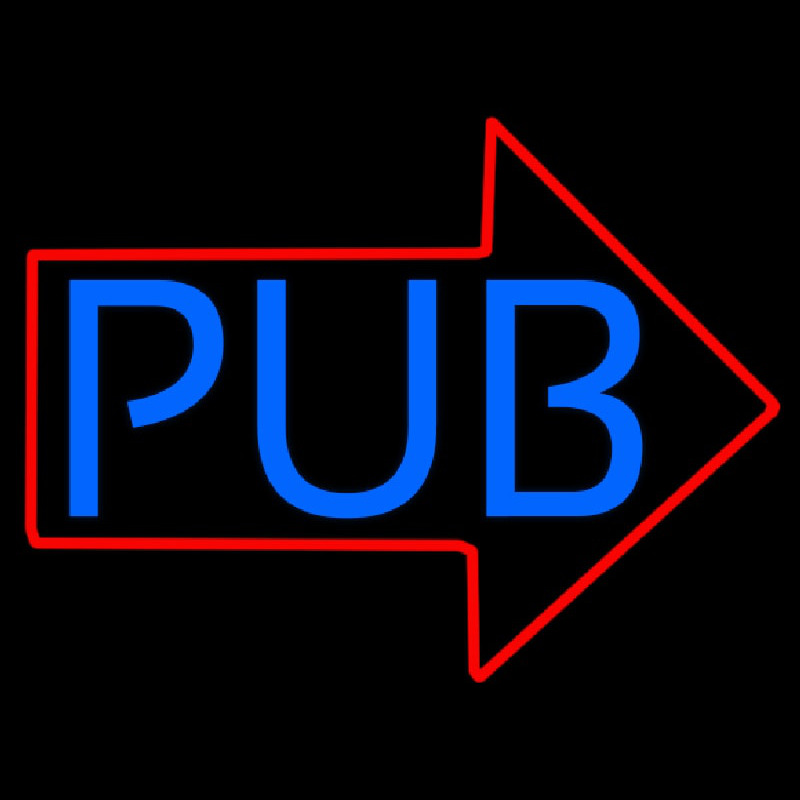 Pub With Arrow Neonkyltti