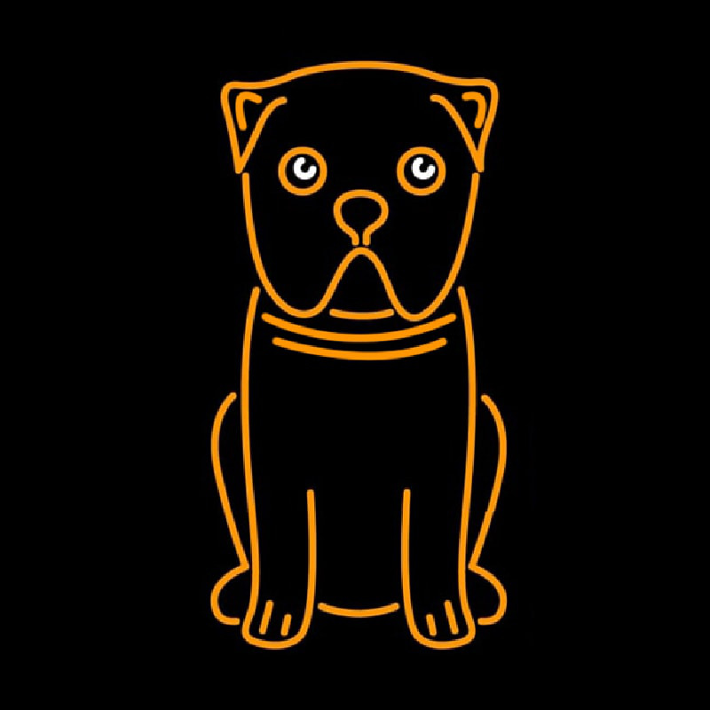 Pug Dog Cartoon Poster Neonkyltti
