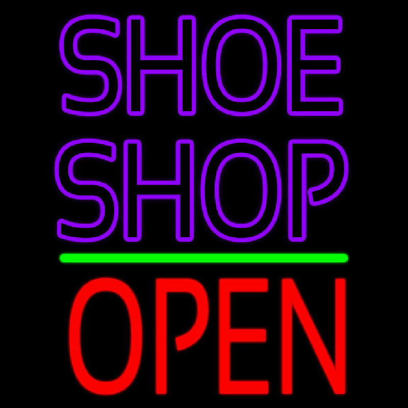 Purple Double Stroke Shoe Shop Open Neonkyltti