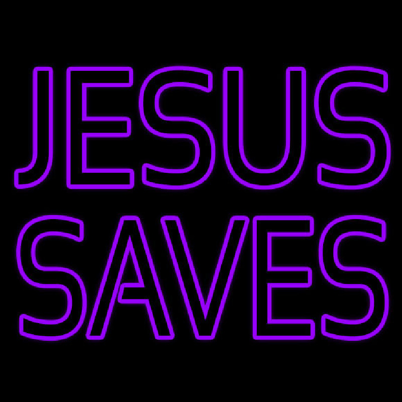 Purple Jesus Saves Neonkyltti