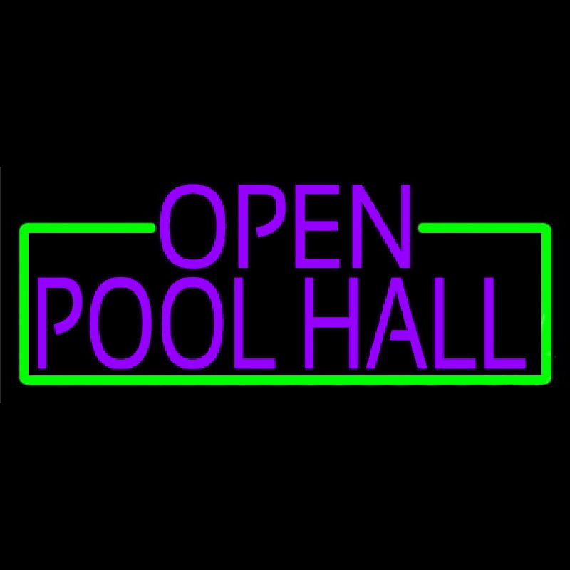 Purple Open Pool Hall With Green Border Neonkyltti