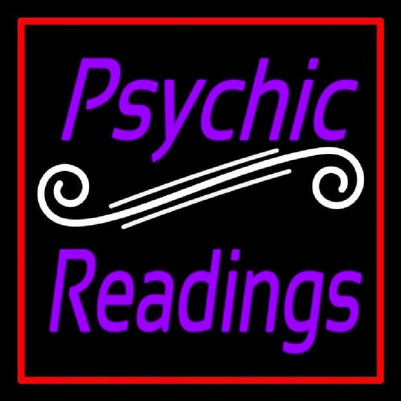 Purple Psychic Readings With Red Border Neonkyltti