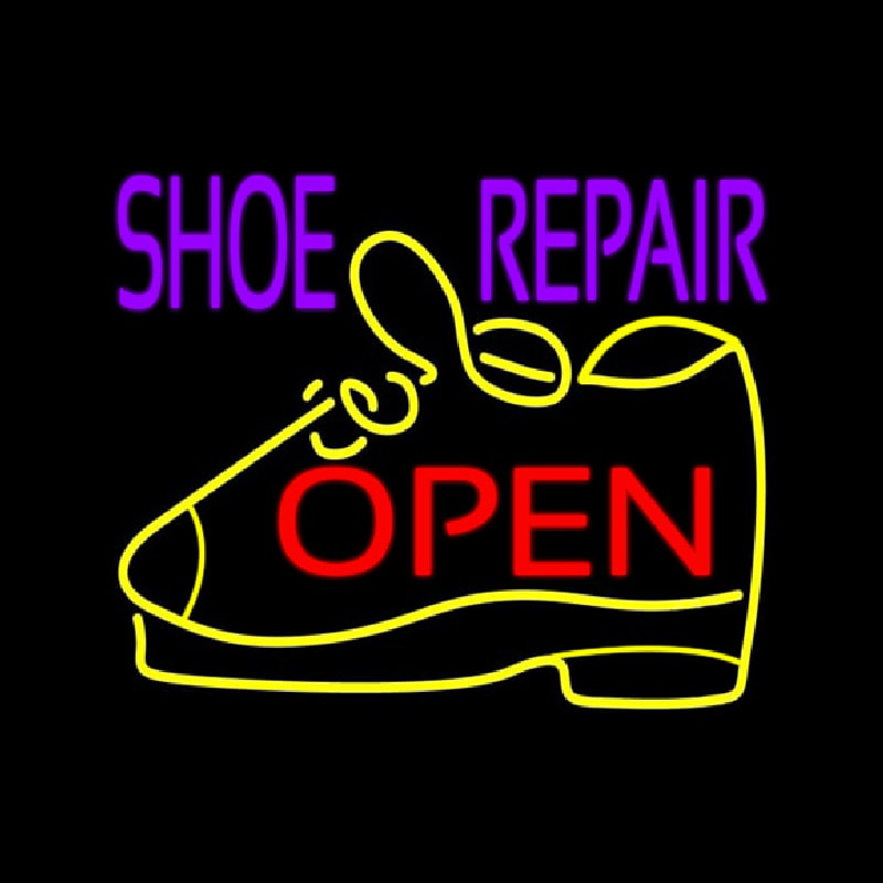 Purple Shoe Repair Open Neonkyltti