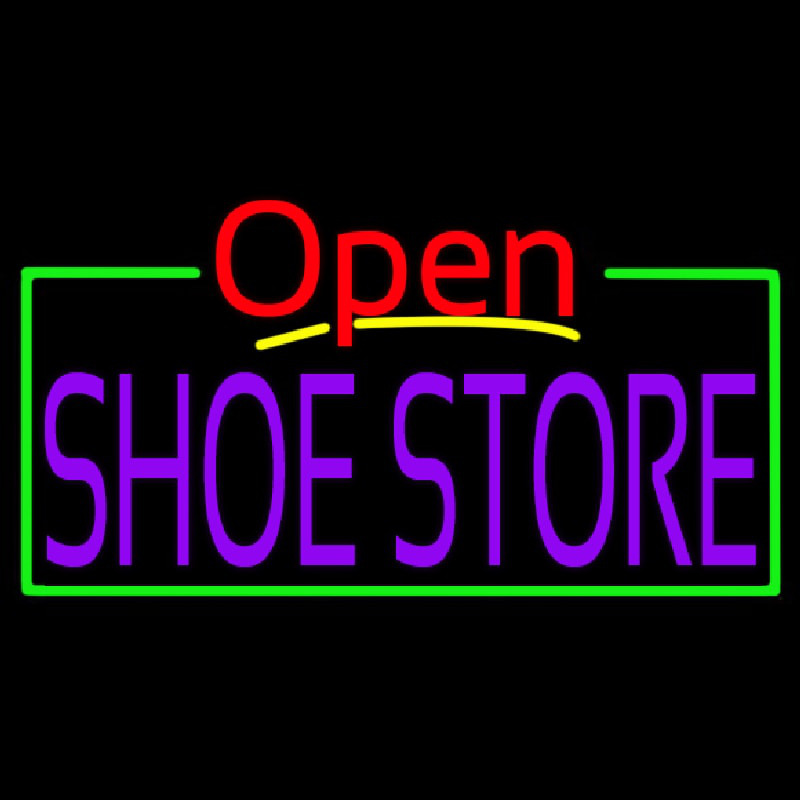 Purple Shoe Store Open Neonkyltti