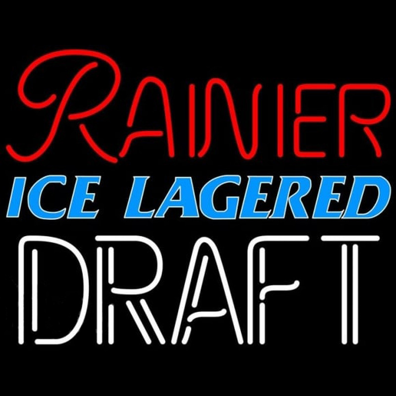 Rainier Ice Lagered Draft Beer Sign Neonkyltti