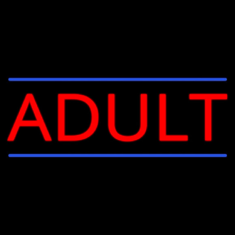 Red Adult Blue Lines Neonkyltti