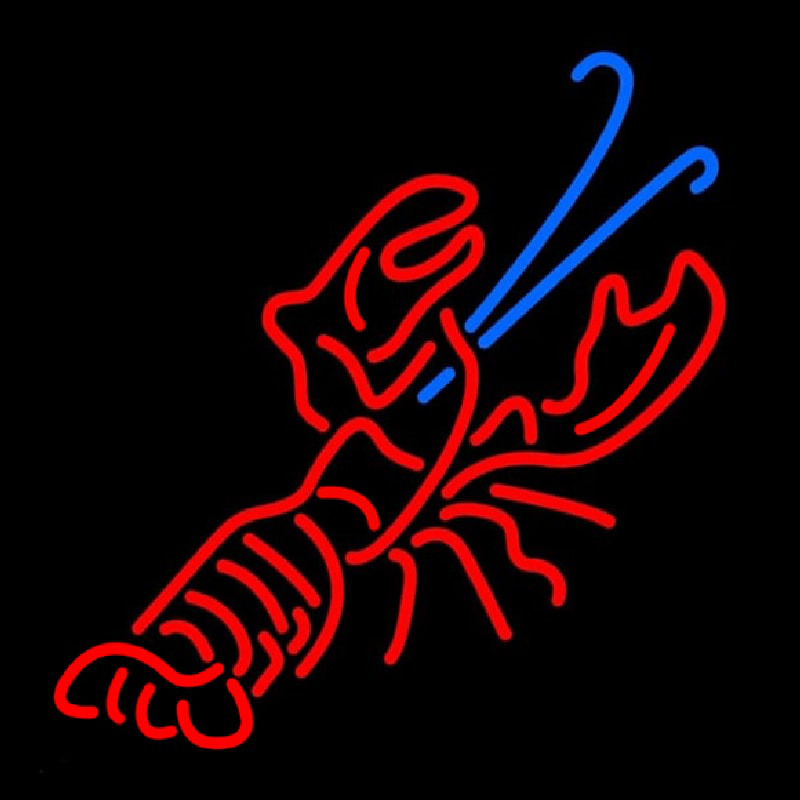 Red And Blue Lobster Logo Neonkyltti