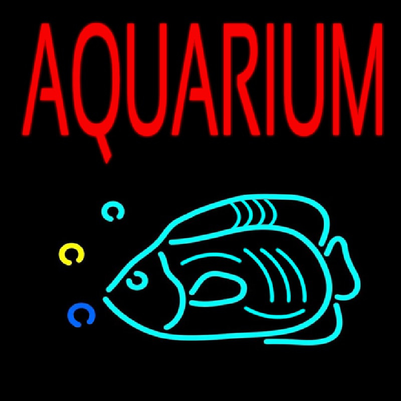 Red Aquarium Fish Logo Neonkyltti