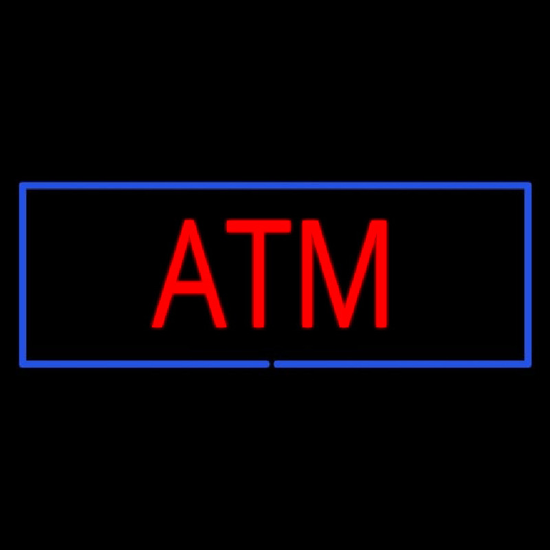 Red Atm Blue Border Neonkyltti