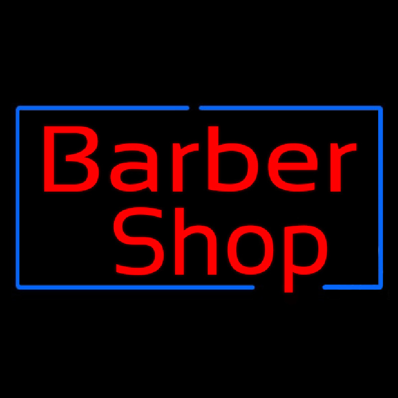 Red Barber Shop Border Neonkyltti