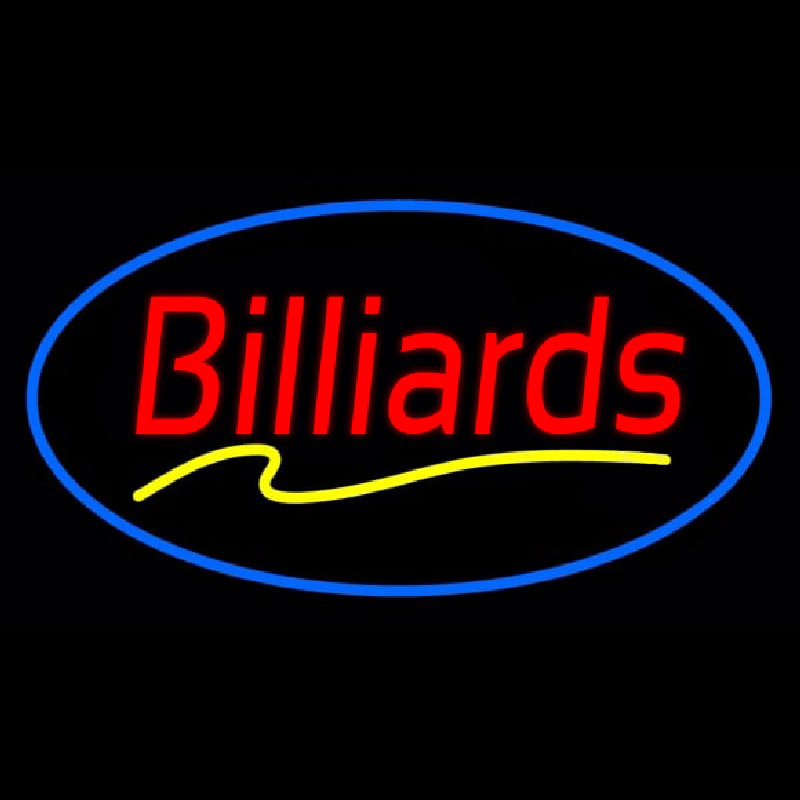 Red Billiards Blue Oval Neonkyltti