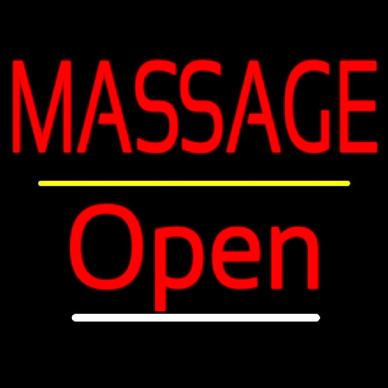 Red Block Massage Open Yellow Line Neonkyltti