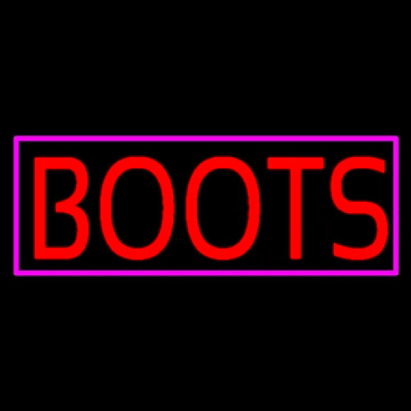 Red Boots Pink Border Neonkyltti