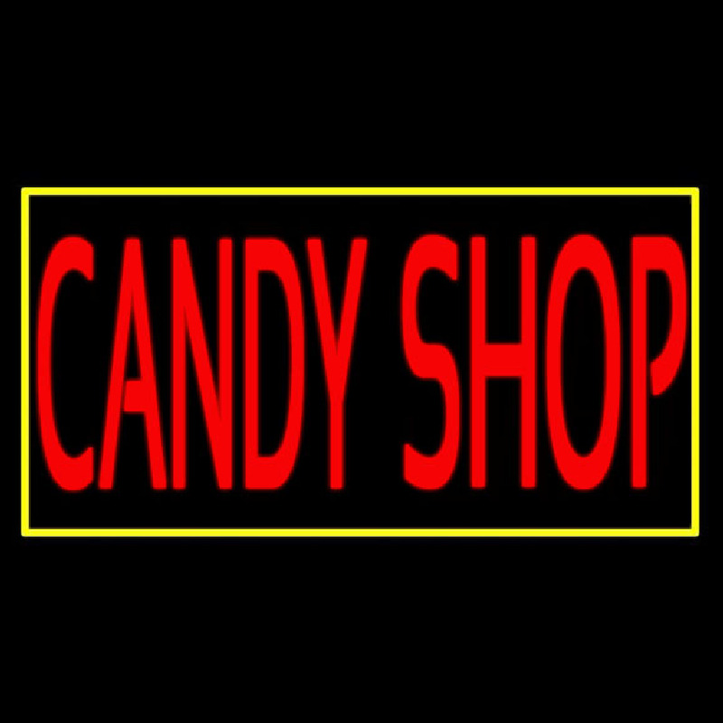 Red Candy Shop With Yellow Border Neonkyltti