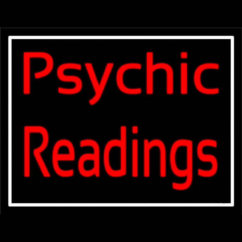 Red Cursive Psychic Readings With White Border Neonkyltti