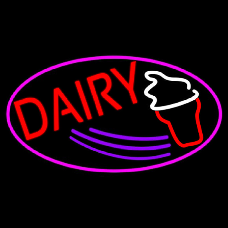Red Dairy With Oval Neonkyltti