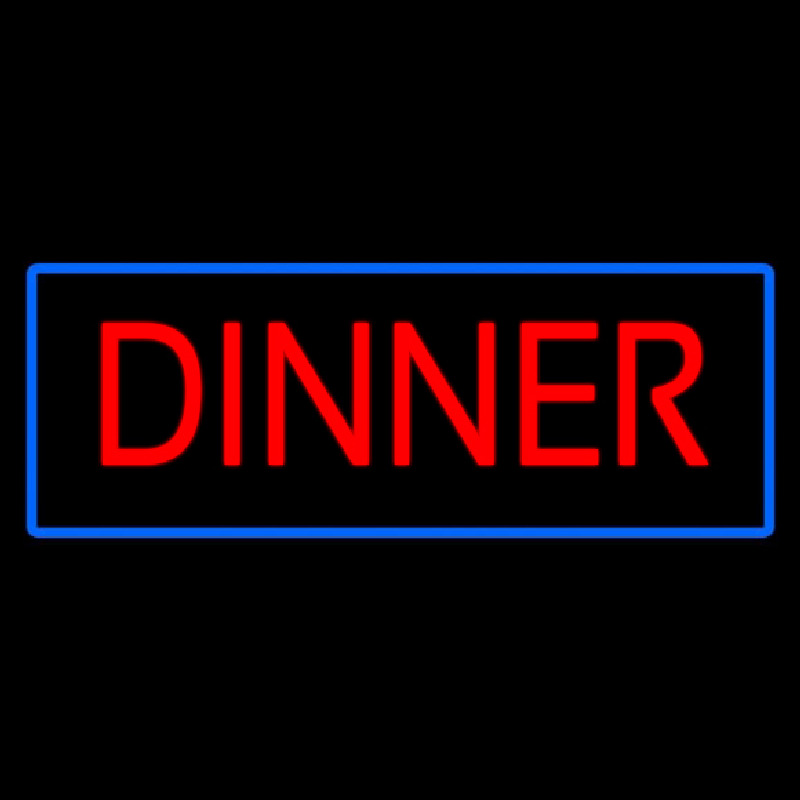 Red Dinner With Blue Border Neonkyltti