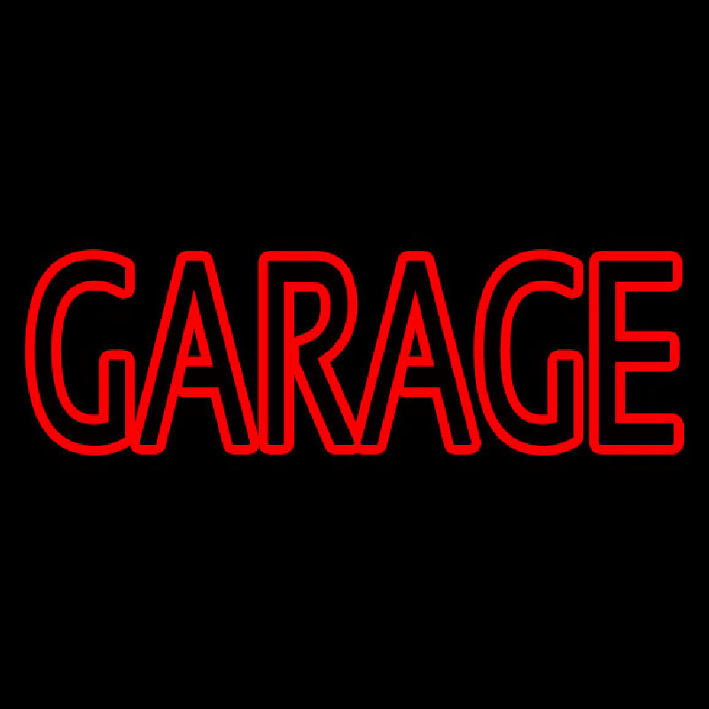 Red Double Stroke Garage Neonkyltti