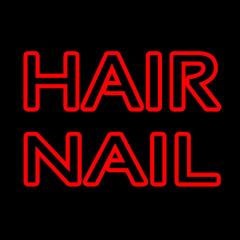 Red Double Stroke Hair Nail Neonkyltti