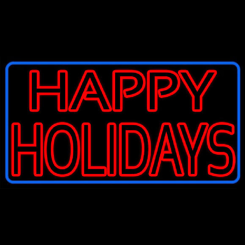 Red Double Stroke Happy Holidays Neonkyltti