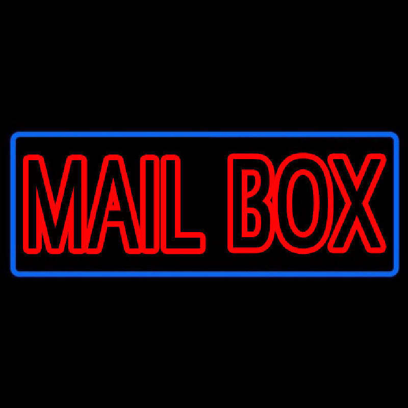 Red Double Stroke Mailbo  Neonkyltti