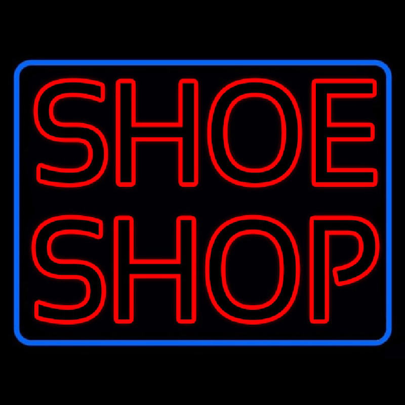 Red Double Stroke Shoe Shop Neonkyltti