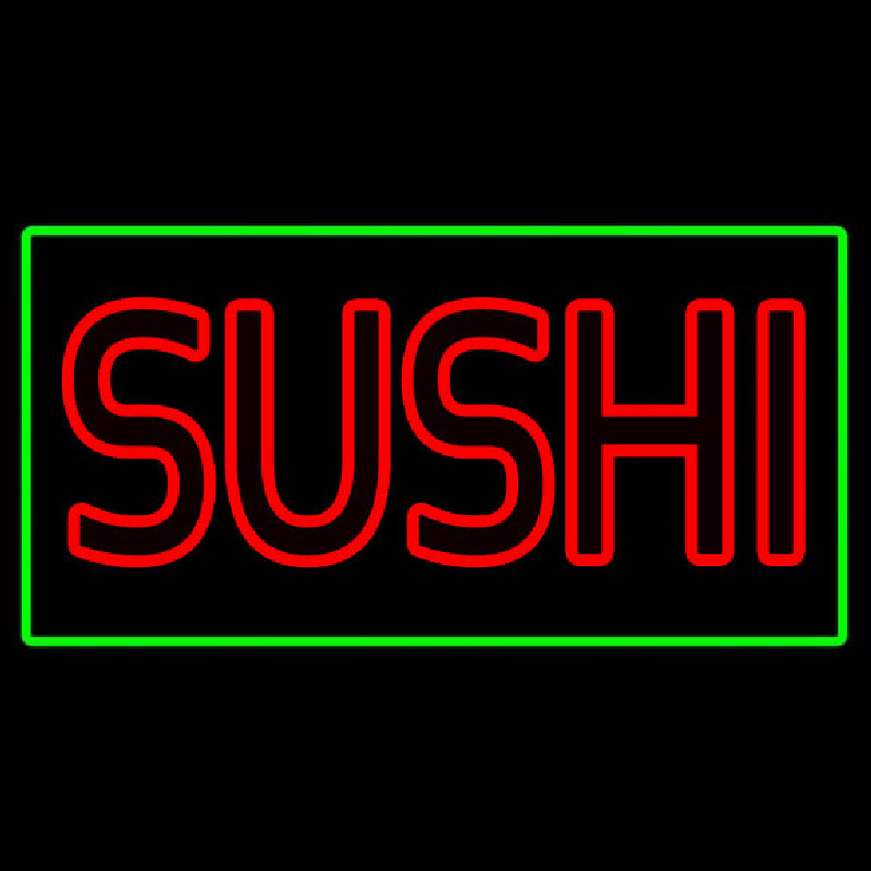 Red Double Stroke Sushi With Green Border Neonkyltti
