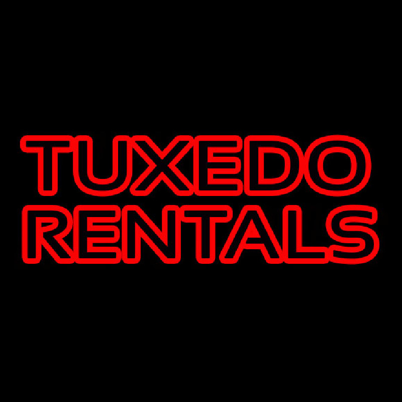 Red Double Stroke Tu edo Rentals Neonkyltti