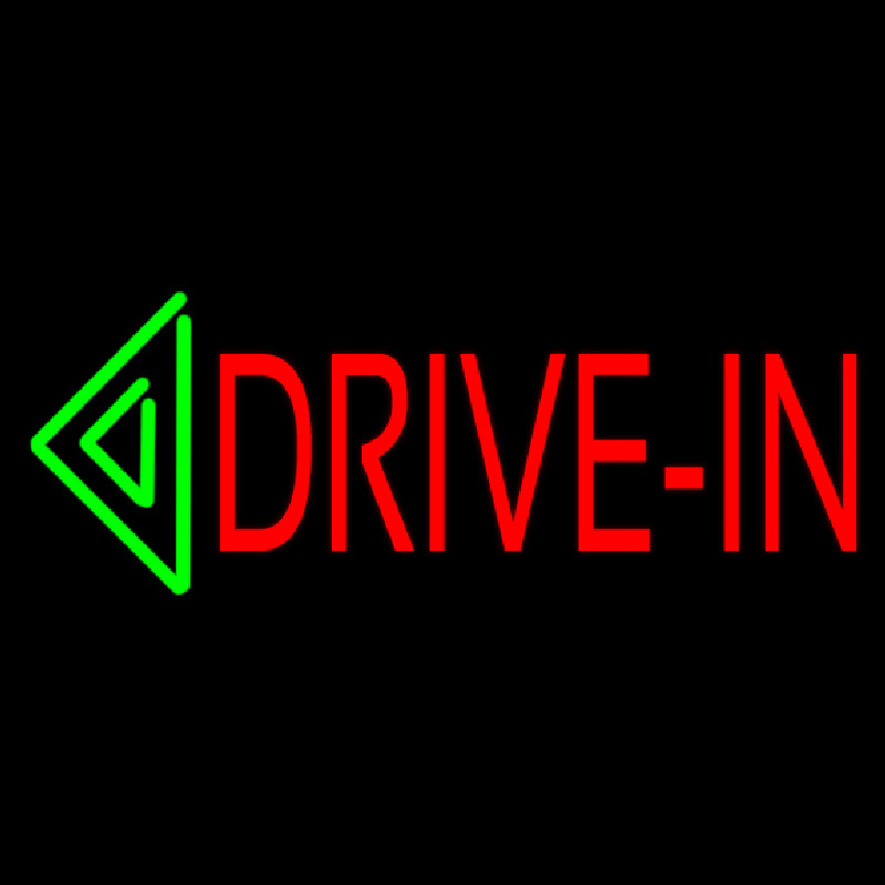 Red Drive In Green Arrow Block Neonkyltti