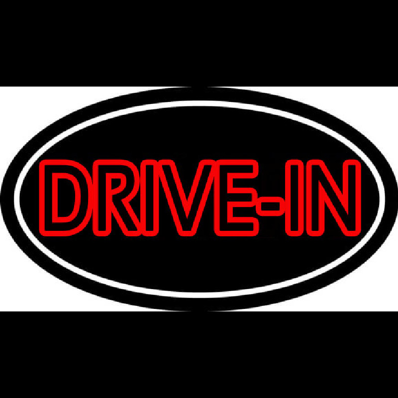 Red Drive In With White Border Neonkyltti