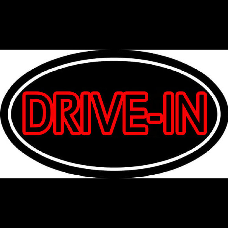 Red Drive In With White Border Neonkyltti