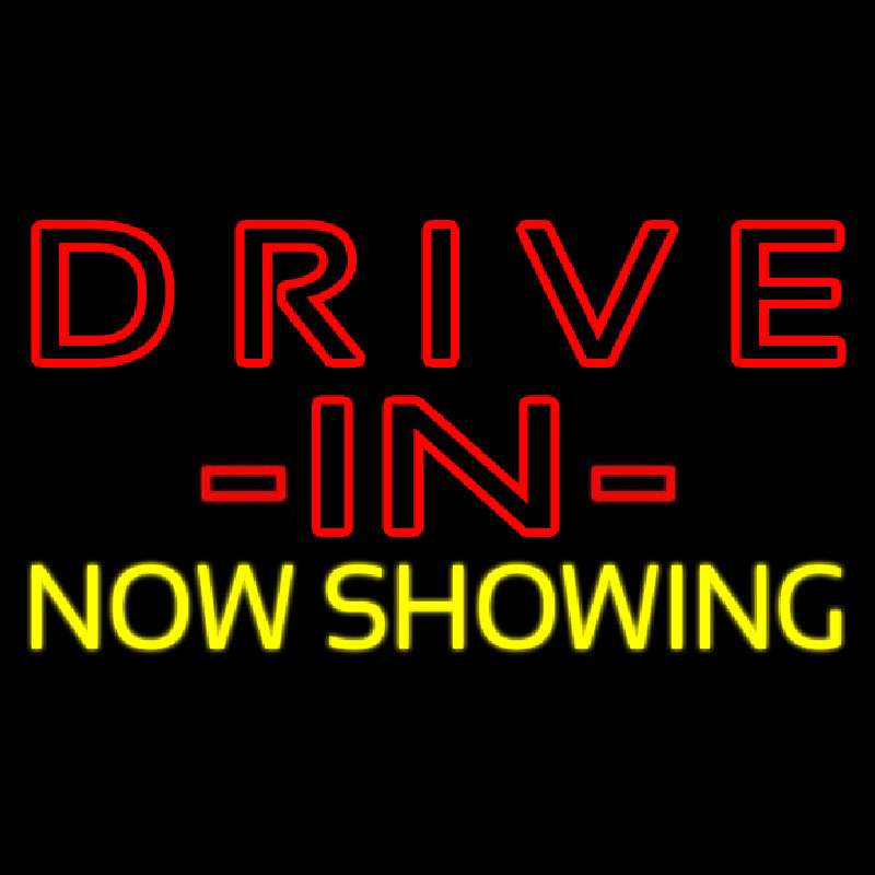 Red Drive In Yellow Now Showing Neonkyltti