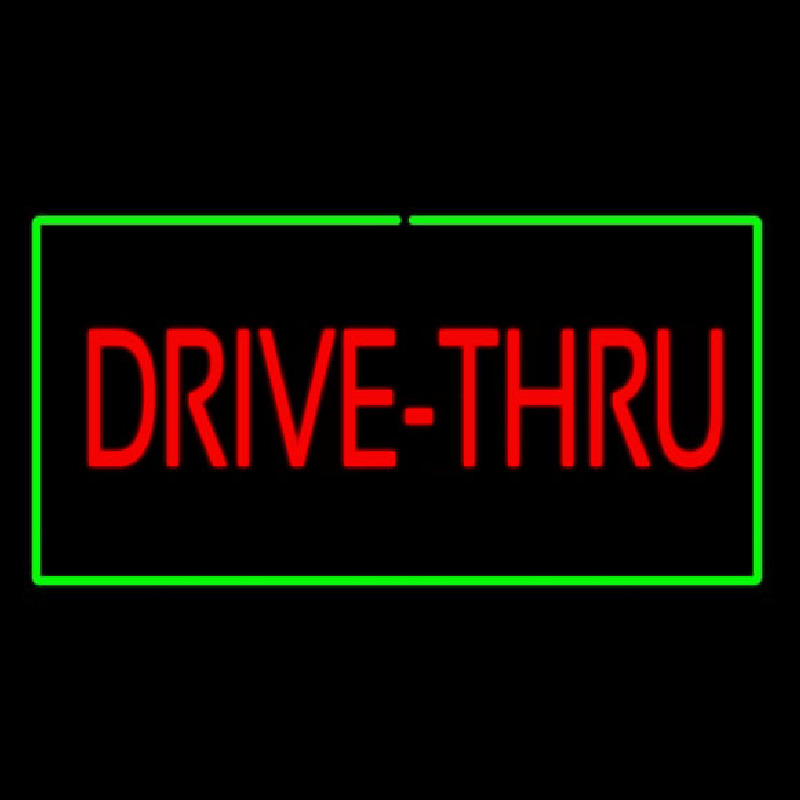 Red Drive Thru Rectangle Green Neonkyltti