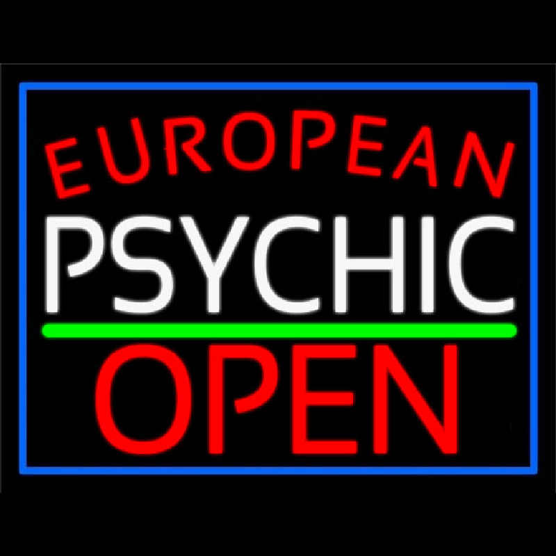 Red European White Psychic Red Open Green Line Neonkyltti