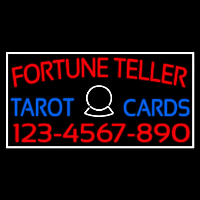 Red Fortune Teller Blue Tarot Cards With Phone Number Neonkyltti