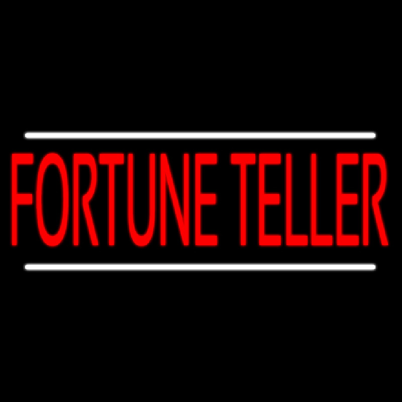 Red Fortune Teller White Line Neonkyltti