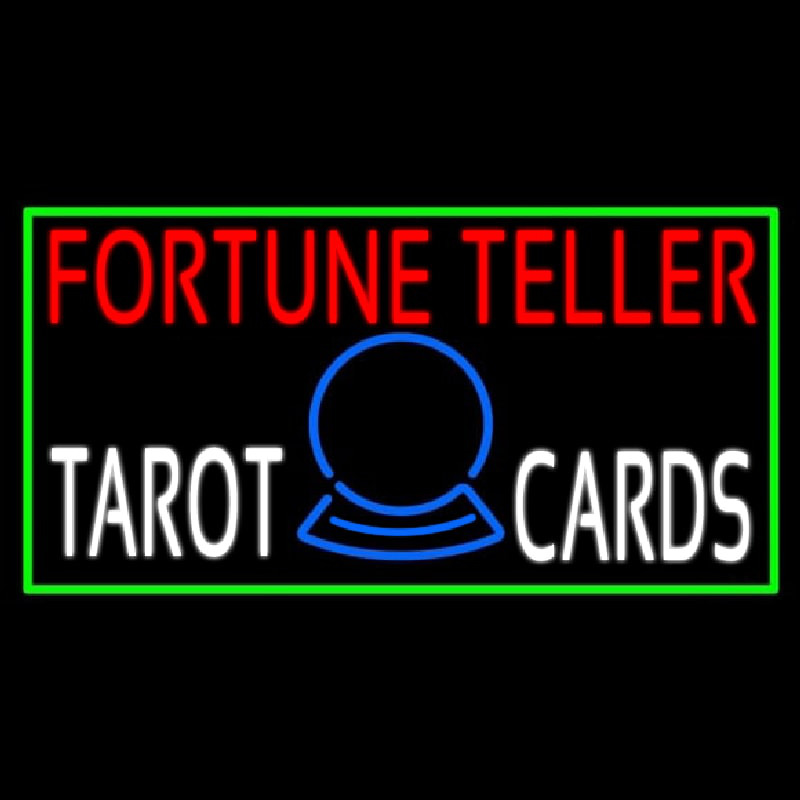 Red Fortune Teller White Tarot Cards With Green Border Neonkyltti