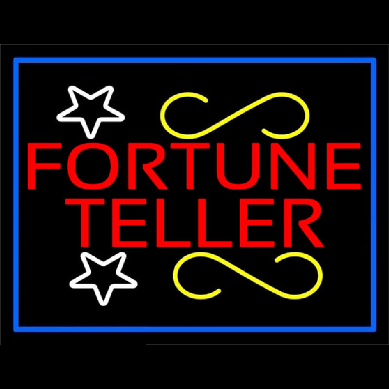 Red Fortune Teller With Blue Border Neonkyltti