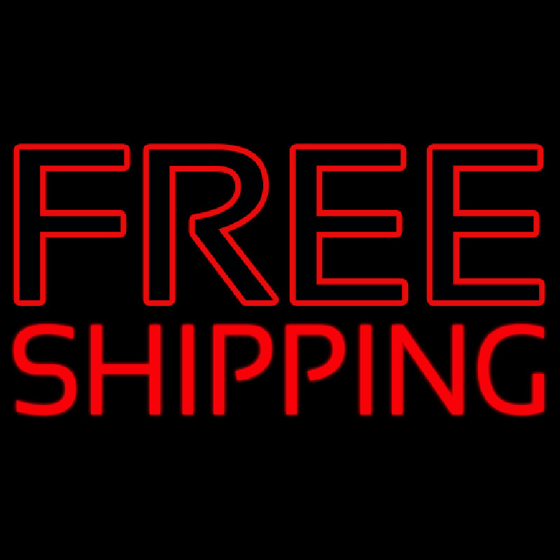 Red Free Shipping Block Neonkyltti