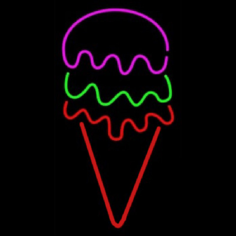 Red Green Ice Cream Cone Neonkyltti