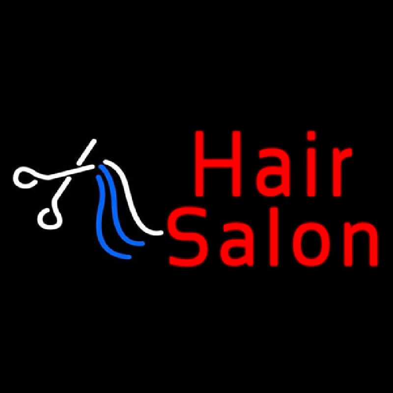 Red Hair Salon With Scissor Neonkyltti