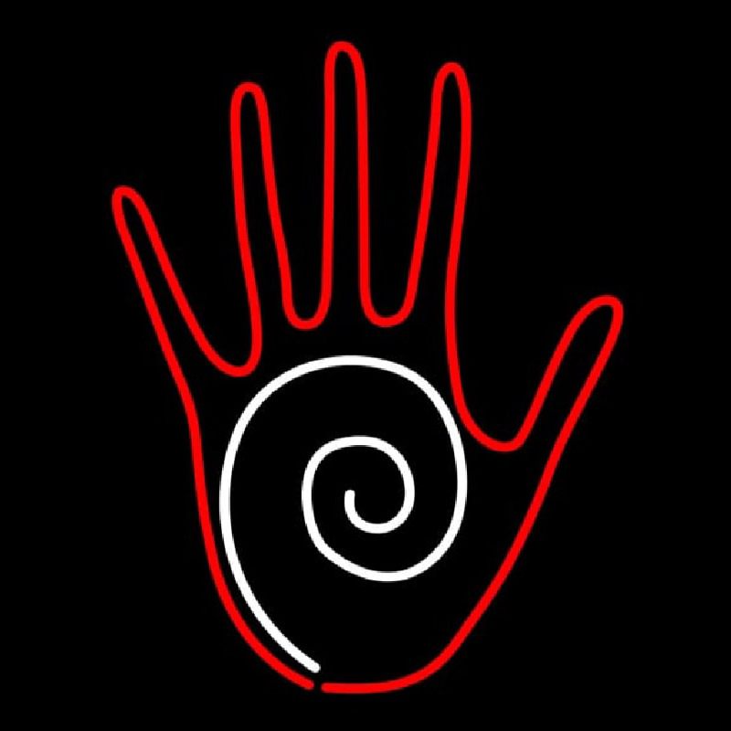 Red Hands With Design Neonkyltti