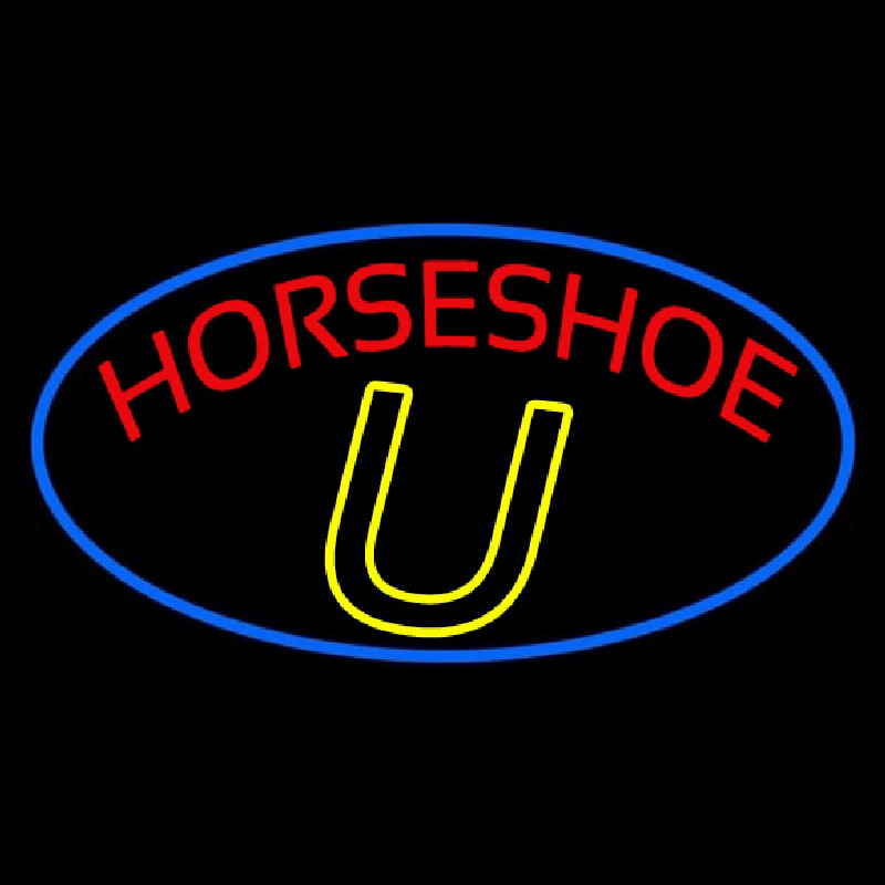 Red Horseshoe Blue Border Neonkyltti