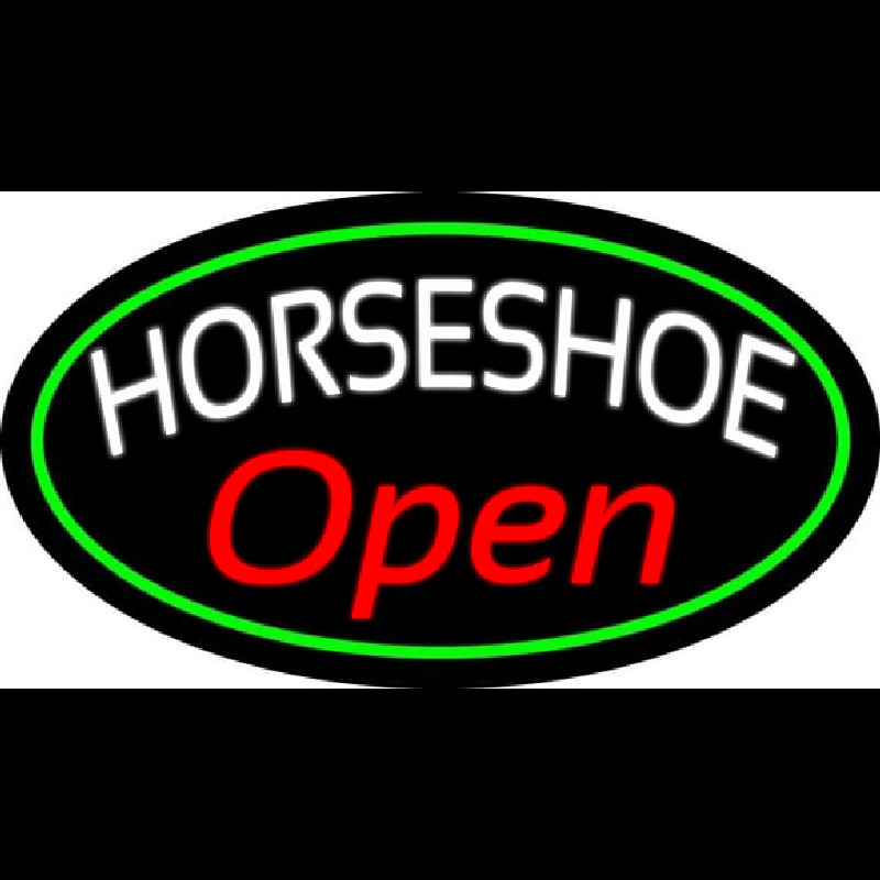 Red Horseshoe Open Neonkyltti