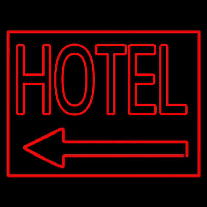 Red Hotel With Arrow Neonkyltti