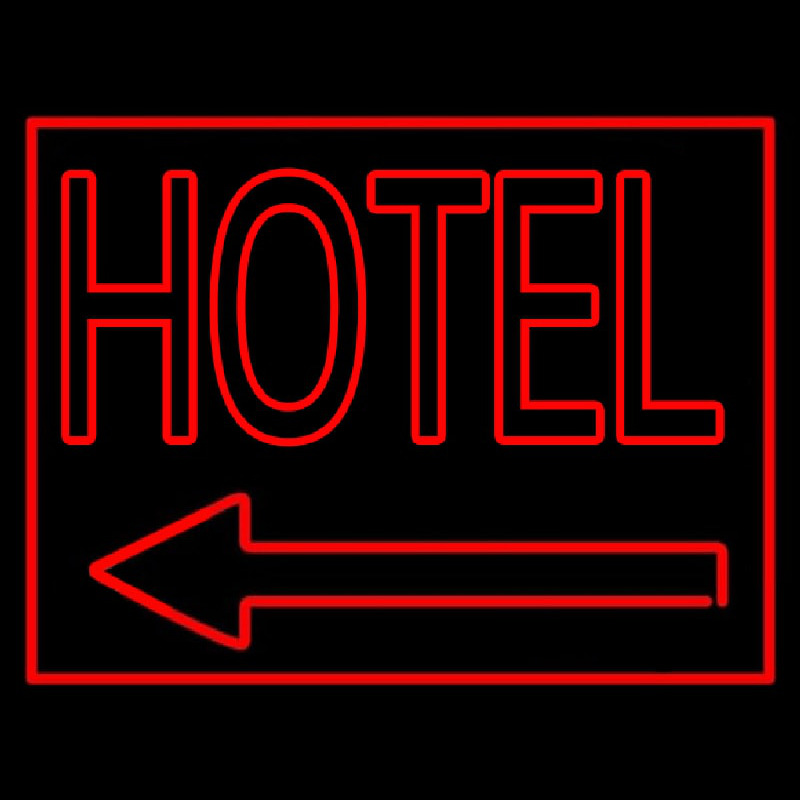 Red Hotel With Arrow Neonkyltti