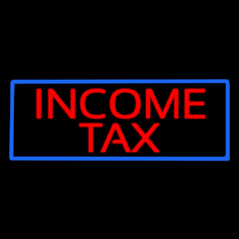 Red Income Ta  Blue Border Neonkyltti