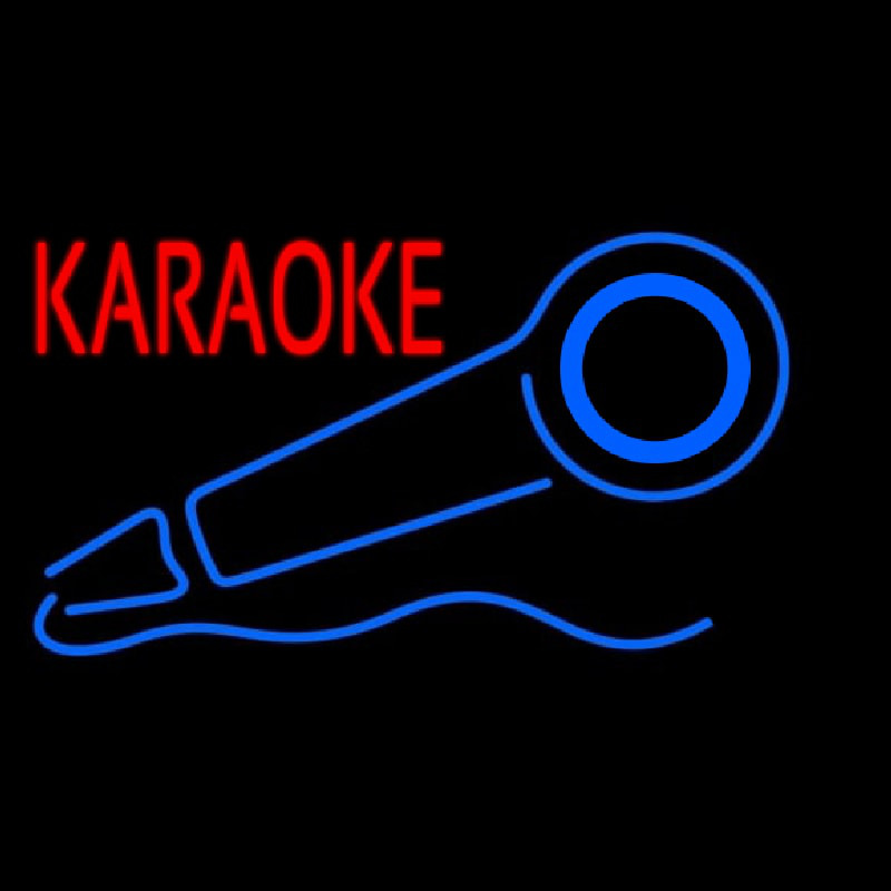 Red Karaoke With Mike Logo 2 Neonkyltti